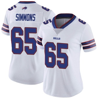 Limited Jordan Simmons Women's Buffalo Bills Color Rush Vapor Untouchable Jersey - White